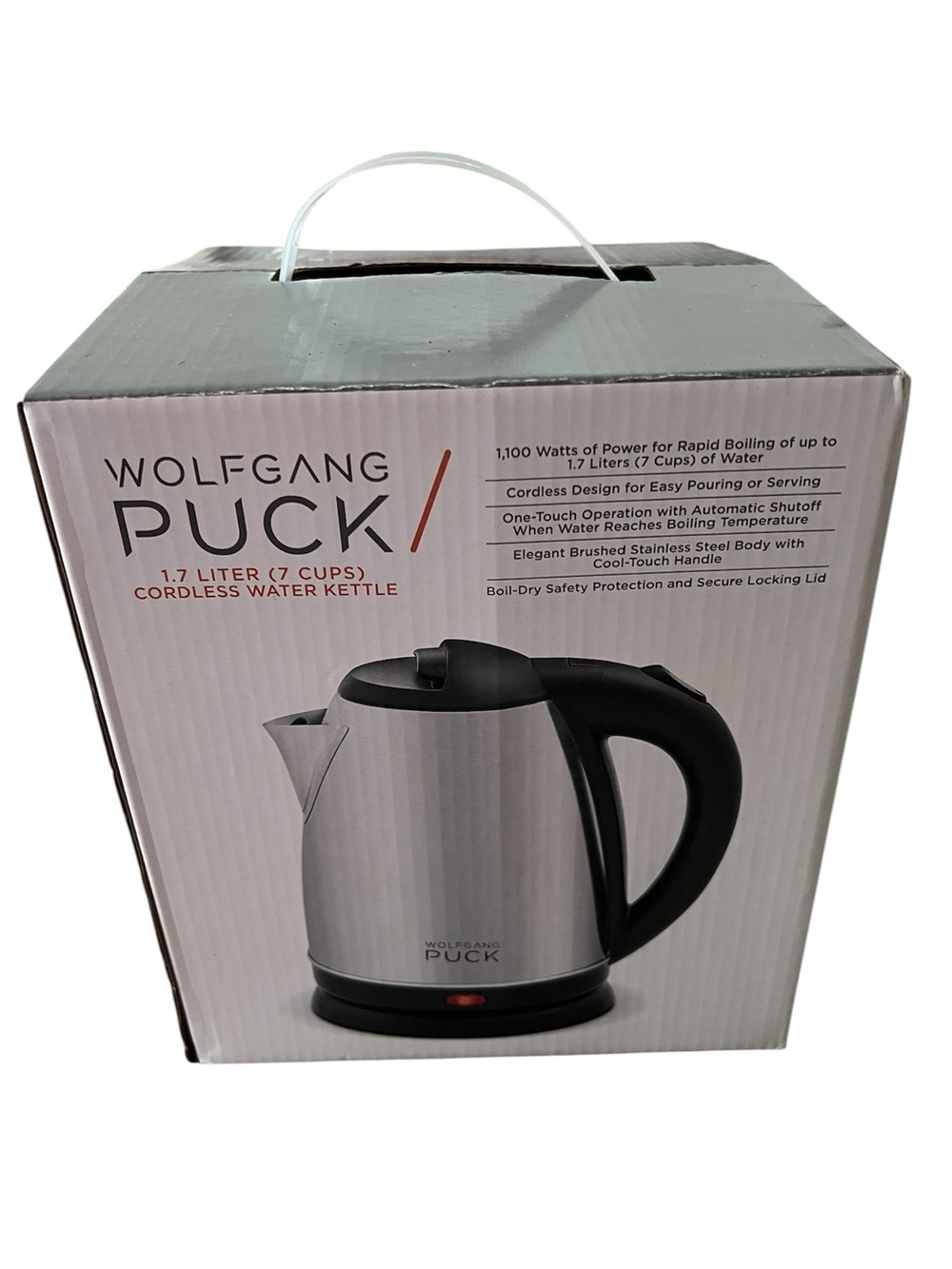 Wolfgang Puck Stainless Steel Cordless Electric Kettle 1.7 Liter (7 cups)